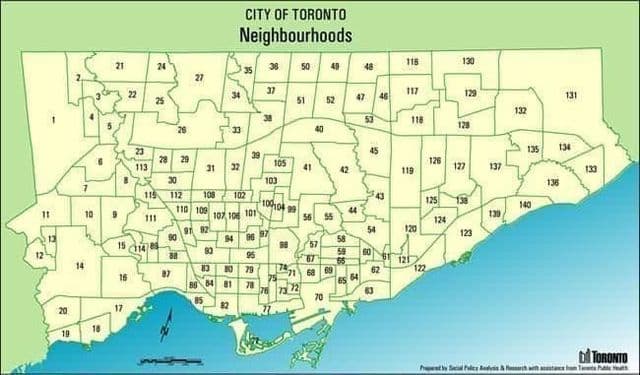 Toronto neighborhoods map