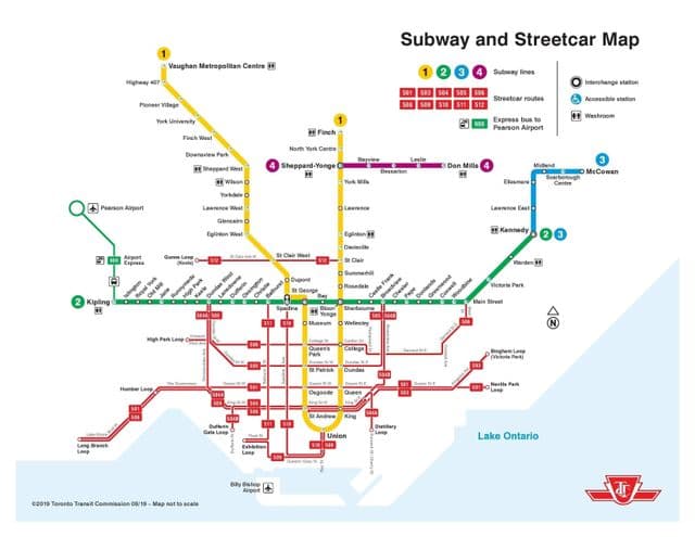 Toronto subway station map